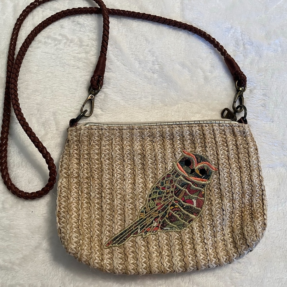 Sakroots woven Owl crossbody bag purse